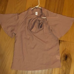 Pink front tie blouse